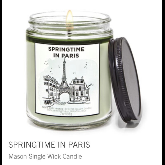 BBW, “Springtime in Paris” Mason Single Wick Candle🕯️7-oz / 198 g, NWT in box - Picture 1 of 8